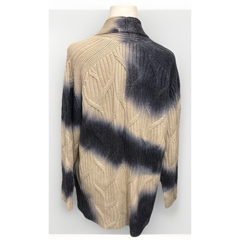 Purejill Blue Ivory Ombre Cable Knit Open Front Cardigan Sweater Small Runs Big - Picture 3 of 7